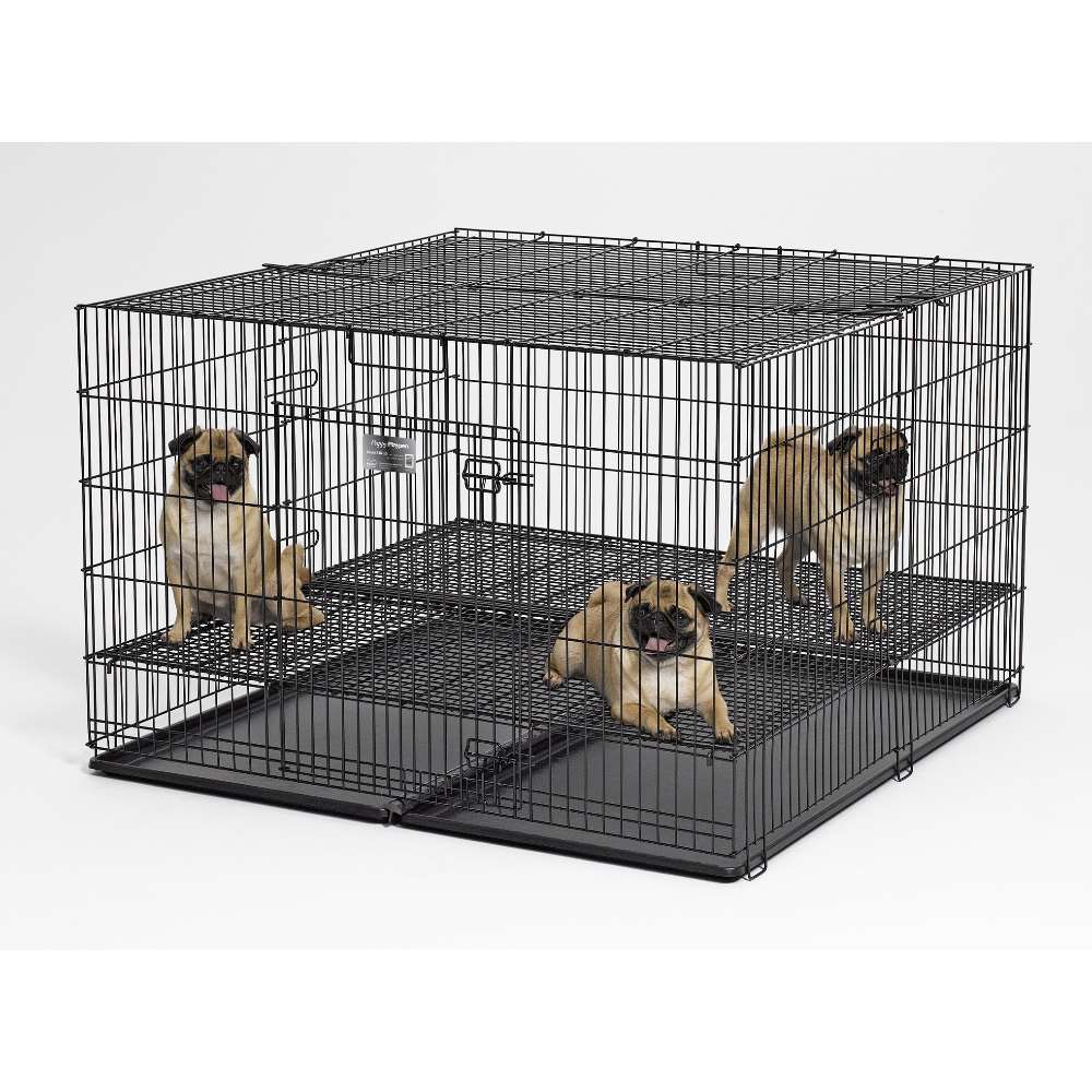 Puppy Playpen with Plastic Pan and 1" Floor Grid