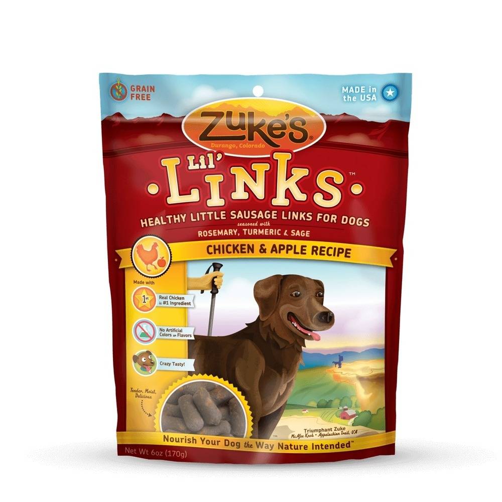 Lil' Links Healthy Grain Free Little Sausage Links for Dogs Chicken and Apple