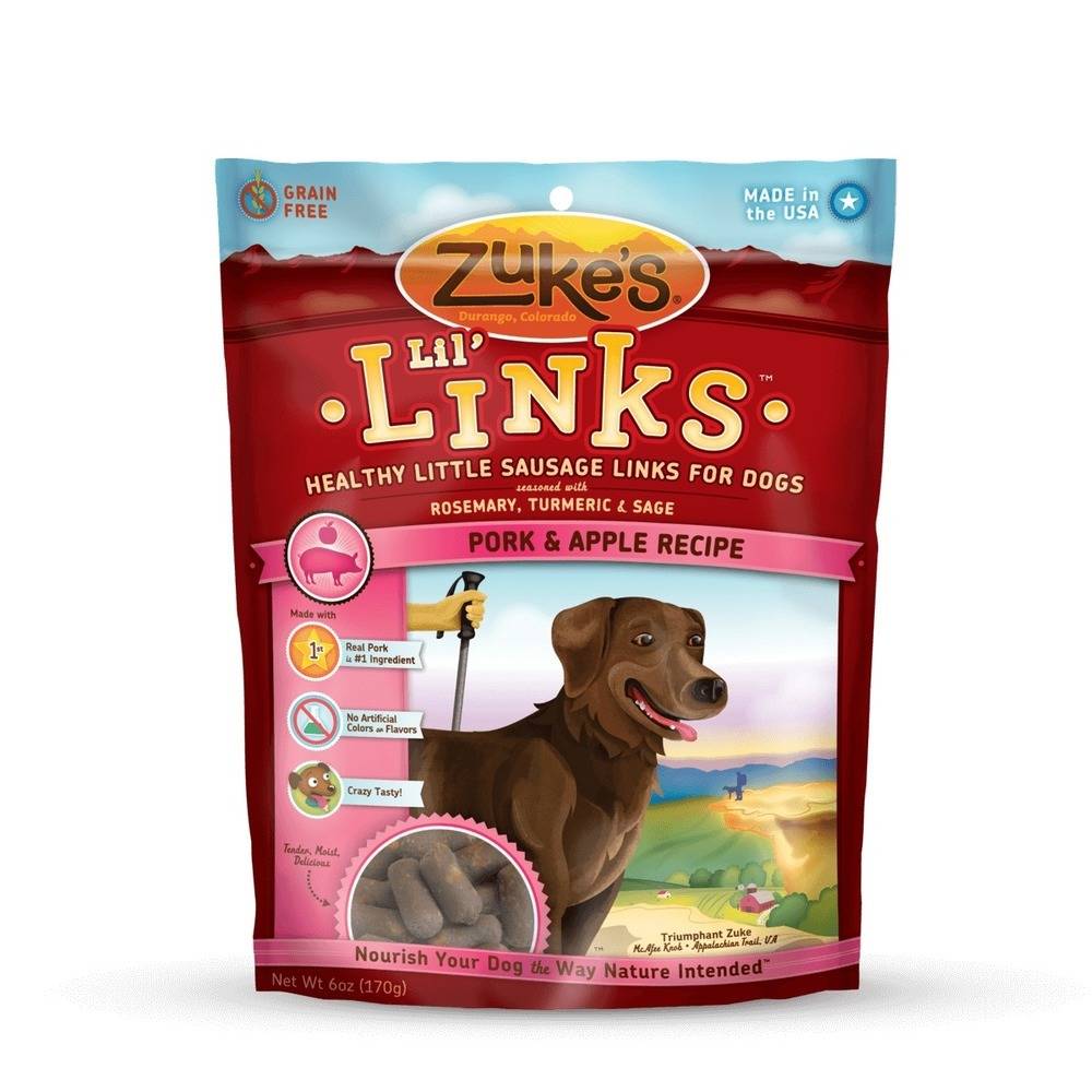 Lil' Links Healthy Grain Free Little Sausage Links for Dogs Pork and Apple